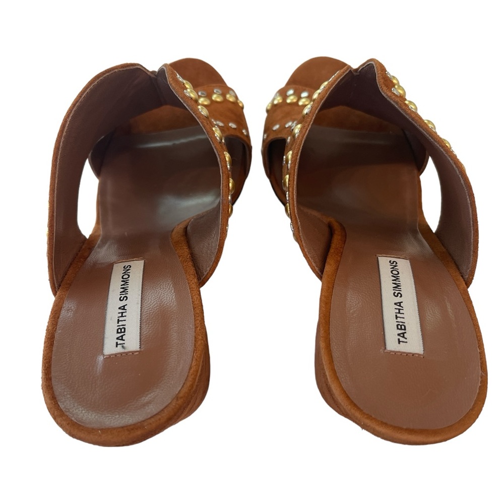 Tabitha Simmons Celia Brown Suede Sandals Studded Size 9 NIB - Picture 11 of 16